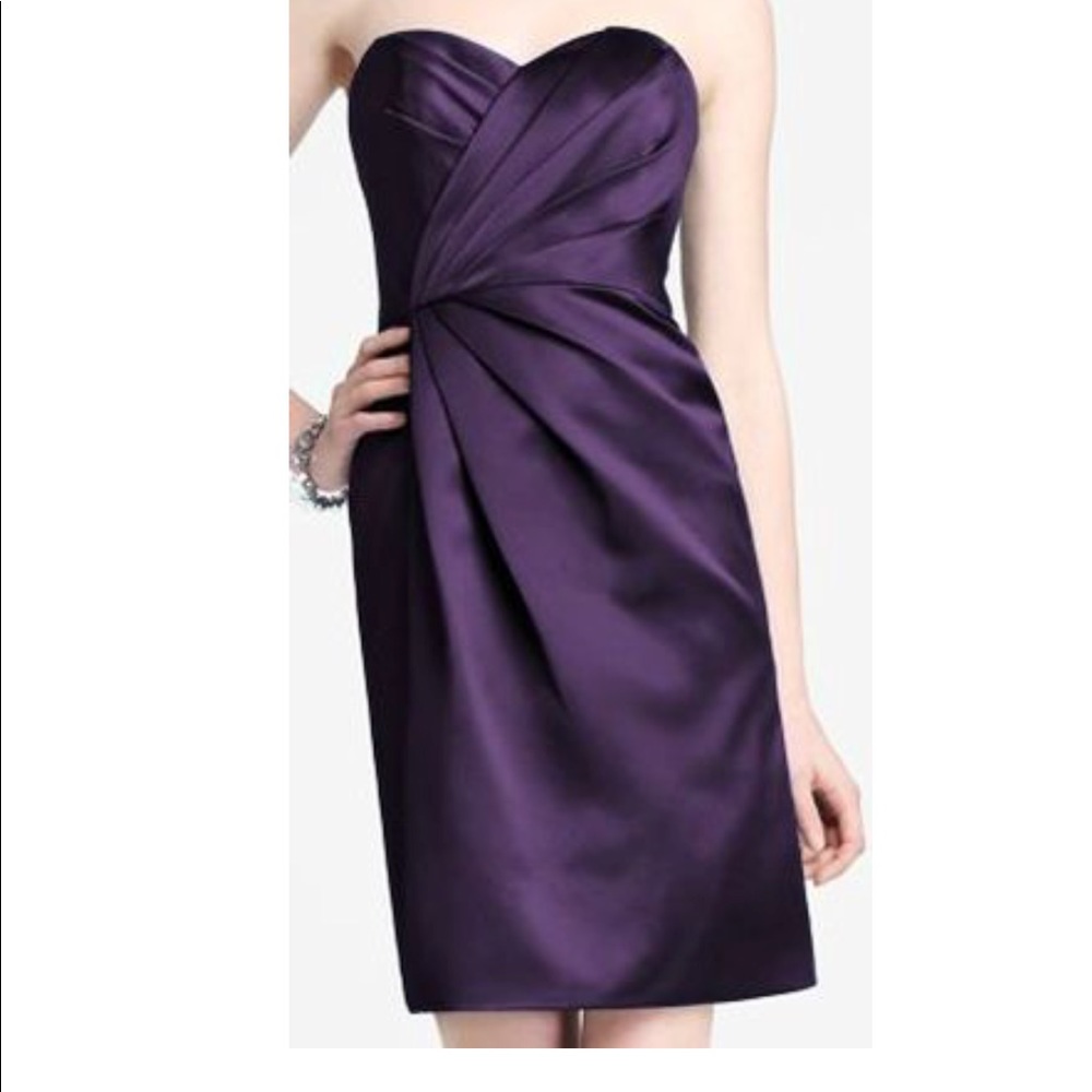 DAVIDS BRIDAL purple satin dress